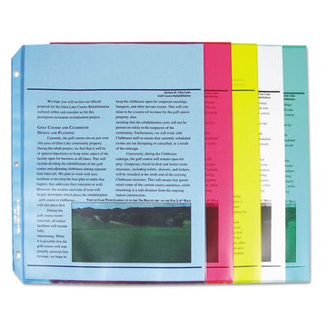 C-Line® Colored Polypropylene Sheet Protectors, Assorted Colors, 2", 11 X 8 1-2, 50-bx freeshipping - TVN Wholesale